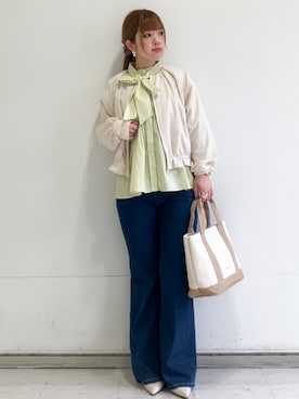 「index（インデックス）のアイテム（テーラードジャケット）」を使った、MIPPOさん（レディース・149cm）の春コーディネート