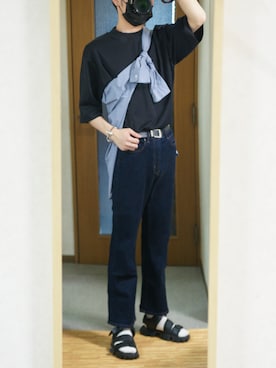 「フレアデニム」｜まっちーさん（メンズ・179cm）の夏コーディネート