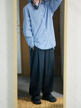 「act'm（アクトム）のアイテム（パンツ）」を使った、まっちーさん（メンズ・179cm）の春コーディネート