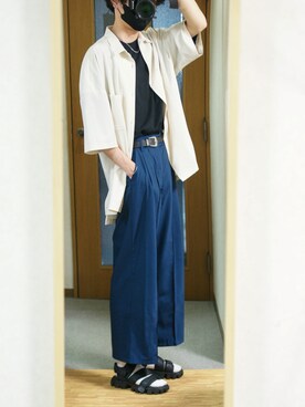 「act'm（アクトム）のアイテム（トップス）」を使った、まっちーさん（メンズ・179cm）の夏コーディネート