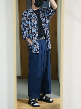 「act'm（アクトム）のアイテム（トップス）」を使った、まっちーさん（メンズ・179cm）の夏コーディネート