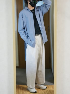 「act'm（アクトム）のアイテム（トップス）」を使った、まっちーさん（メンズ・179cm）の夏コーディネート