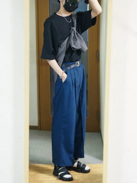 「act'm（アクトム）のアイテム（トップス）」を使った、まっちーさん（メンズ・179cm）の夏コーディネート