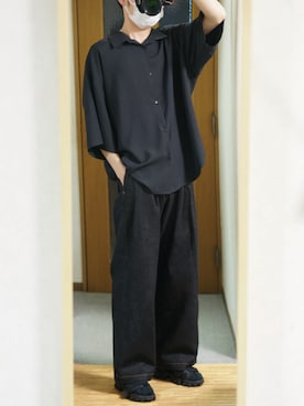 「ブラックデニム」｜まっちーさん（メンズ・179cm）の夏コーディネート