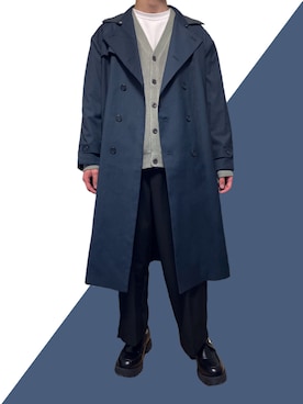 「CASPER JOHN（キャスパージョン）のアイテム（トレンチコート）」を使った、まっちーさん（メンズ・179cm）の冬コーディネート