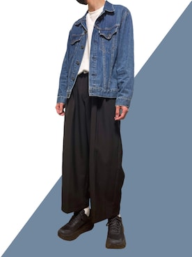 「無印良品（ムジルシリョウヒン）のアイテム（スウェット）」を使った、まっちーさん（メンズ・179cm）の春コーディネート