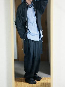 「春カラー」｜「アイテム（ブルゾン）」を使った、まっちーさん（メンズ・179cm）の春コーディネート