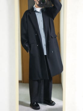 「CASPER JOHN（キャスパージョン）のアイテム（チェスターコート）」を使った、まっちーさん（メンズ・179cm）の冬コーディネート