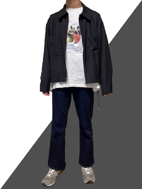 「act'm（アクトム）のアイテム（ブルゾン）」を使った、まっちーさん（メンズ・179cm）の秋コーディネート