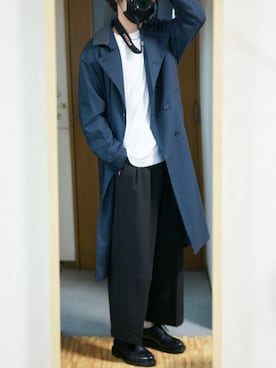「CASPER JOHN（キャスパージョン）のアイテム（トレンチコート）」を使った、まっちーさん（メンズ・179cm）の春コーディネート
