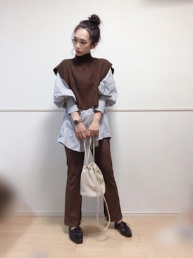 「JEANASIS（ジーナシス）のアイテム（バレエシューズ）」を使った、SORIさん（レディース・167cm）の秋コーディネート