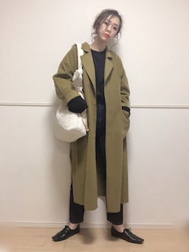 「moment+（モーメントプラス）のアイテム（その他アウター）」を使った、SORIさん（レディース・167cm）の秋コーディネート
