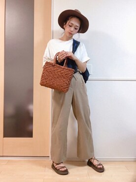 「アイテム（ハット）」を使った、SORIさん（レディース・167cm）の夏コーディネート