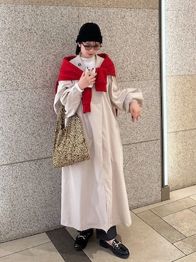 「AMERI」｜「アイテム（帽子）」を使った、ririさん（レディース・158cm）の冬コーディネート