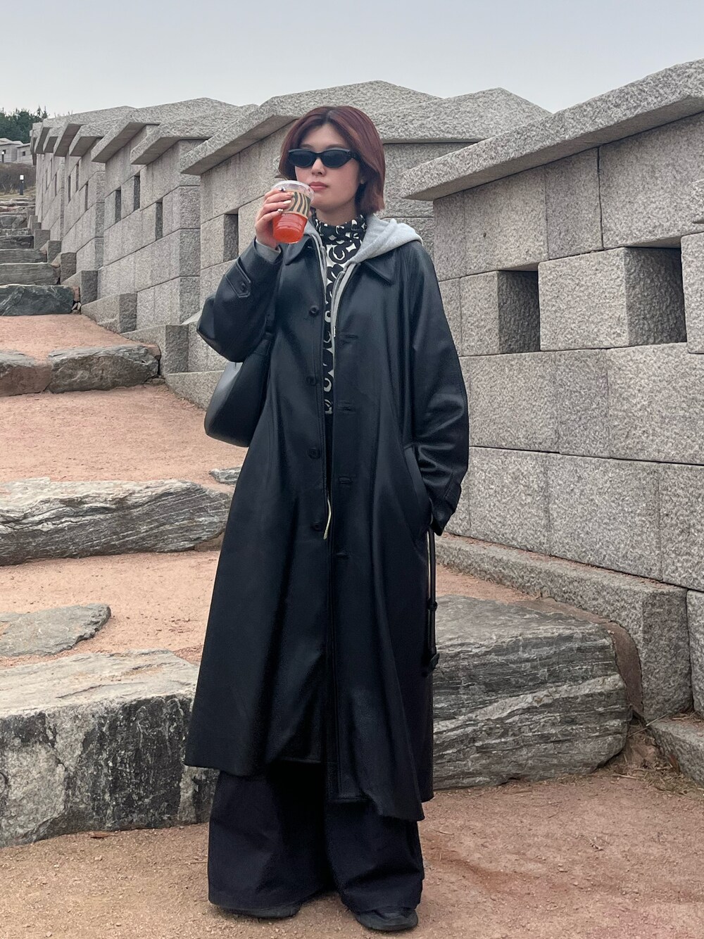MOUSSY（マウジー）の「F/LEATHER BAL COLLAR コート（ステンカラー 