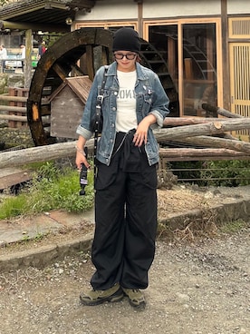 「アイテム（ニットキャップ/ビーニー）」を使った、ririさん（レディース・158cm）の秋コーディネート