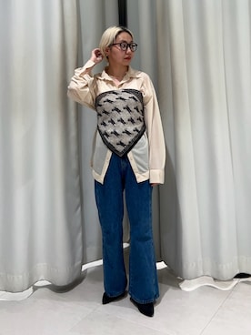 「アイテム（バンダナ/スカーフ）」を使った、kanoさん（レディース・157cm）の夏コーディネート