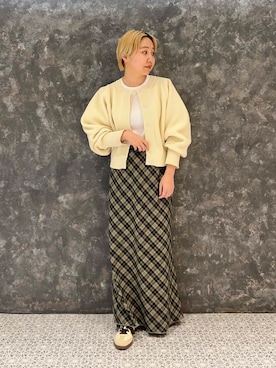 「袖ボリューム」｜「アイテム（スカート）」を使った、kanoさん（レディース・157cm）の冬コーディネート