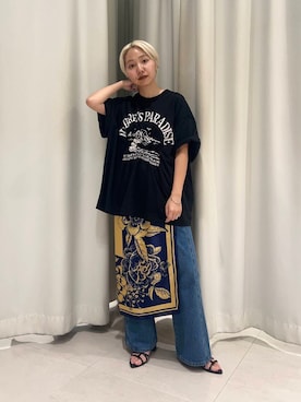 「アイテム（財布/小物、ブルー系）」を使った、kanoさん（レディース・157cm）の夏コーディネート