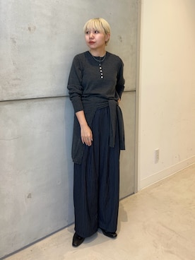 「URBAN RESEARCH（アーバンリサーチ）のnew basic　Lisse Cashmere henry knit（ニット/セーター）」を使った、kanoさん（レディース・157cm）の秋コーディネート