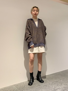 「アイテム（トップス）」を使った、kanoさん（レディース・157cm）の秋コーディネート