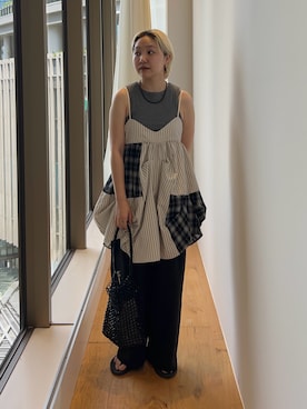 「KBF（ケイビーエフ）のアイテム（パンツ）」を使った、kanoさん（レディース・157cm）の夏コーディネート