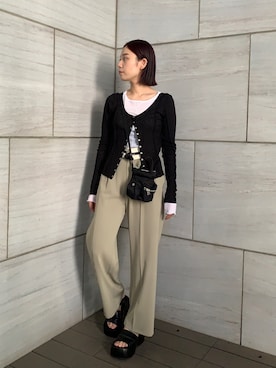 「UNITED TOKYO（ユナイテッドトウキョウ）のアイテム（チノパンツ）」を使った、光希さん（レディース・160cm）の夏コーディネート