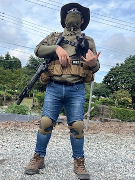 「MERRELL（メレル）のアイテム」を使った、ねこのひたいさん（メンズ・178cm）の夏コーディネート