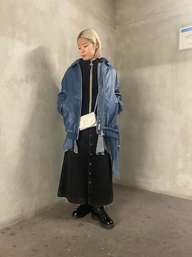 「ディーゼル」｜「アイテム（財布/小物）」を使った、umiさん（レディース・153cm）の冬コーディネート