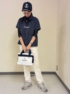 「adabat（アダバット）の【ADABAT NAVY】サルーキキャップ（キャップ、ブルー系）」を使った、s.mさん（レディース・168cm）の秋コーディネート