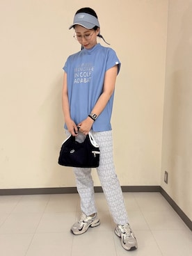 「adabat（アダバット）の【ADABAT NAVY】リボンバイザー（サンバイザー、ブルー系）」を使った、s.mさん（レディース・168cm）の春コーディネート