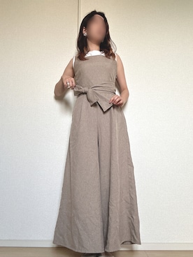 「GU（ジーユー）のアイテム（オールインワン・サロペット）」を使った、わたがしさん（レディース・153cm）の秋コーディネート