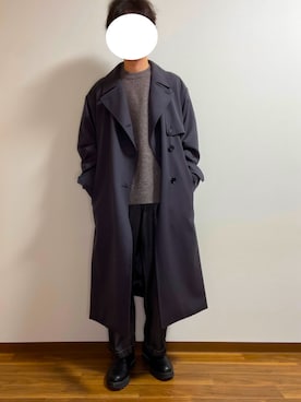 「WYM」｜「アイテム（トレンチコート）」を使った、HiROKiさん（メンズ・174cm）の冬コーディネート
