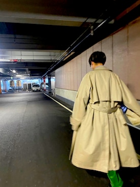 「stein（シュタイン）のアイテム（トレンチコート）」を使った、しょーさん（メンズ・172cm）の秋コーディネート