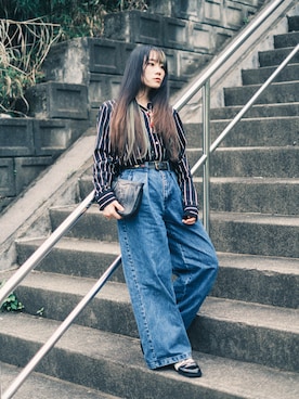 「CHAPS（チャップス）のアイテム」を使った、園崎みゆさん（レディース・153cm）の夏コーディネート
