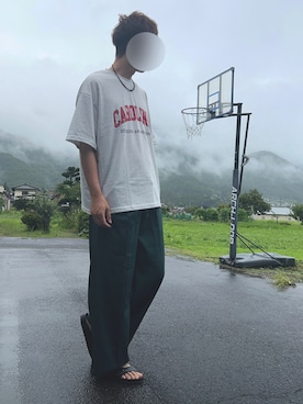 「neos（ネオス）のアイテム（スラックス）」を使った、t@1さん（メンズ・174cm）の夏コーディネート