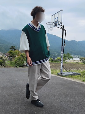 「U.S. POLO ASSN.（ユーエスポロアッスン）のアイテム（ベスト）」を使った、t@1さん（メンズ・174cm）の春コーディネート