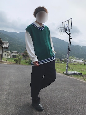 「U.S. POLO ASSN.（ユーエスポロアッスン）のアイテム（ベスト）」を使った、t@1さん（メンズ・174cm）の春コーディネート
