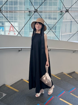 「アイテム（バッグ、ゴールド系）」を使った、西村美紗さん（レディース・154cm）の夏コーディネート