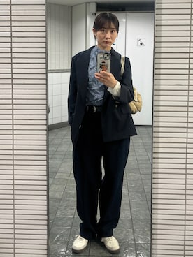 「セットアップ風」｜「アイテム（ジャケット/アウター）」を使った、西村美紗さん（レディース・154cm）の春コーディネート