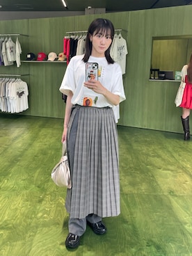 「アイテム（バッグ、ゴールド系）」を使った、西村美紗さん（レディース・154cm）の夏コーディネート