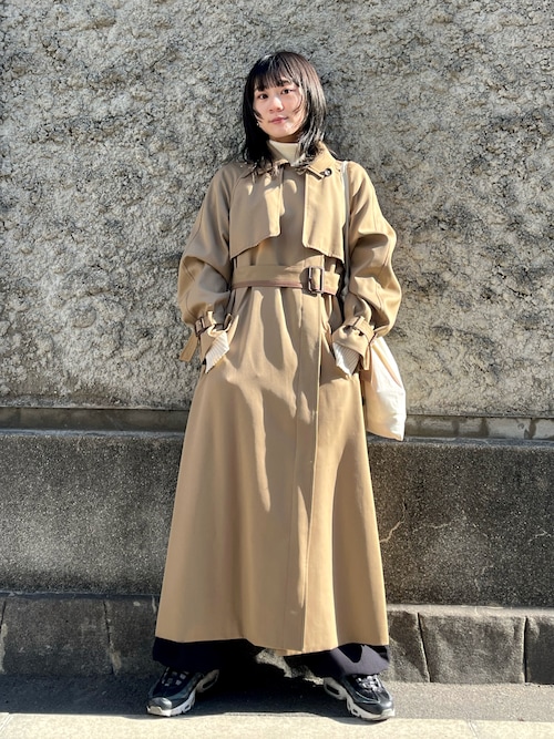 Ameri（アメリ）の「MINIMAL FLARE LONG TRENCH COAT（トレンチコート