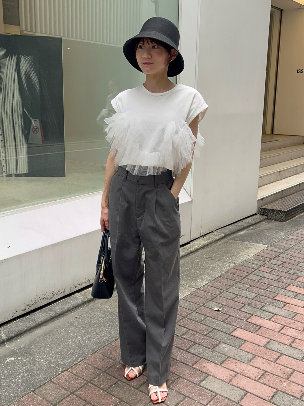 Knuth Marfクヌースマーフdocking tulle tops 黒 Knuth Marf/クヌースマーフ】ドッキングチュールトップス（T