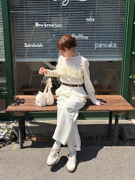 「DISCOAT（ディスコート）のアイテム」を使った、西村美紗さん（レディース・154cm）の春コーディネート