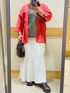 「チドリ柄」｜「アイテム（バッグ）」を使った、りさん（レディース・150cm）の春コーディネート
