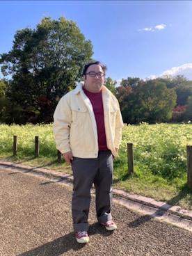 「アイテム（ムートンコート）」を使った、なりさん（メンズ・160cm）の秋コーディネート