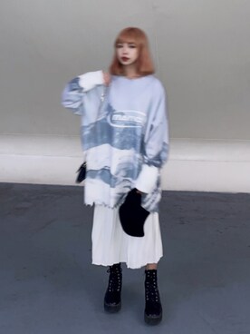 「MAMC（エムエーエムシー）のアイテム」を使った、Yuqi Liuさん（レディース・155cm）の夏コーディネート