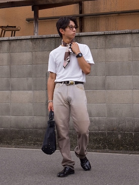 「Hender Scheme（エンダースキーマ）のアイテム」を使った、Kazumaさん（メンズ・166cm）の夏コーディネート