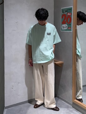 「アイテム（チノパンツ）」を使った、Kazumaさん（メンズ・166cm・20代）の春コーディネート