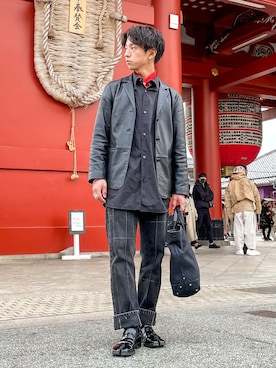 「Graphpaper（グラフペーパー）のアイテム」を使った、Kazumaさん（メンズ・165cm）の冬コーディネート